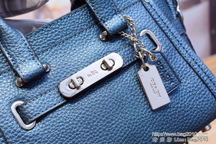 COACH蔻馳 代購正品全頭層牛皮 swagger小號 35990 可肩背或斜挎  Chz1414